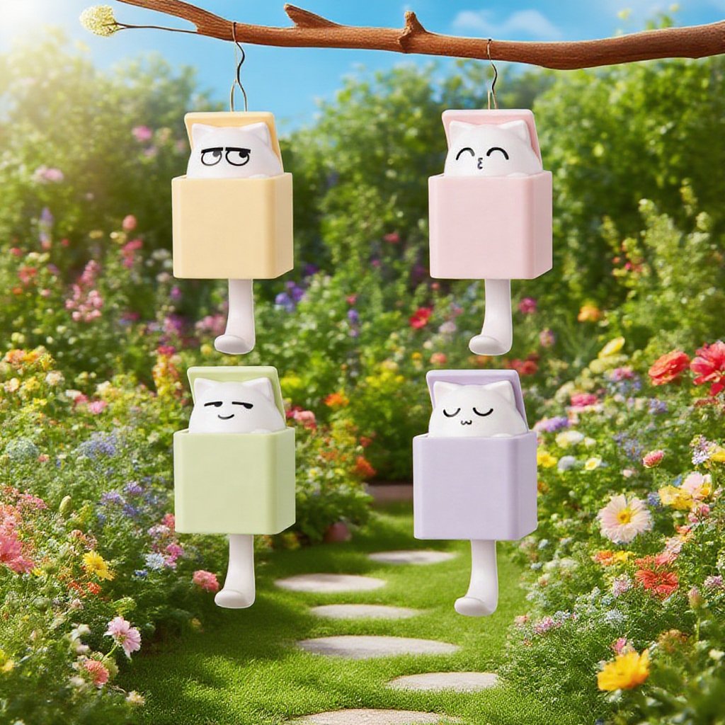 Gancho extensible de pared con diseño de gato adorable