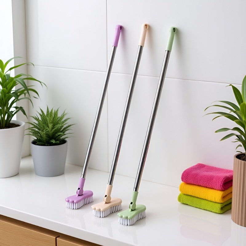 욕실용 긴 손잡이 바닥 청소 브러쉬
