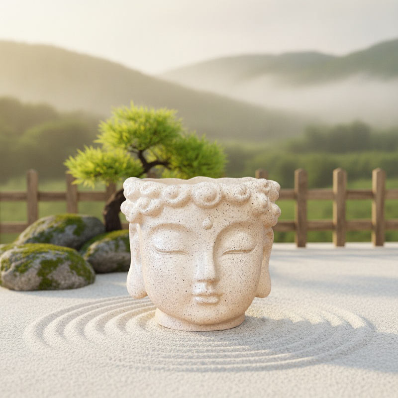 Zen Buddha Kopf Wohnaccessoire