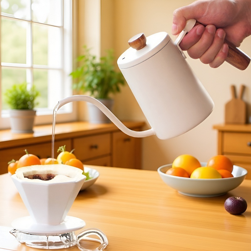 Pour-over coffee maker with stainless steel handle