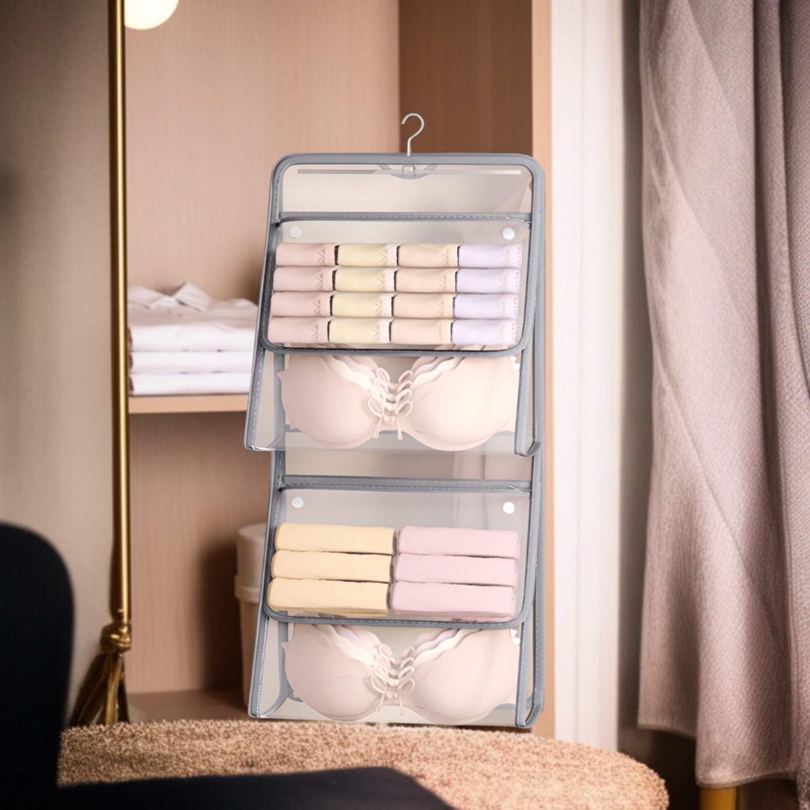 多機能吊り下げ収納バッグ クローゼット整理