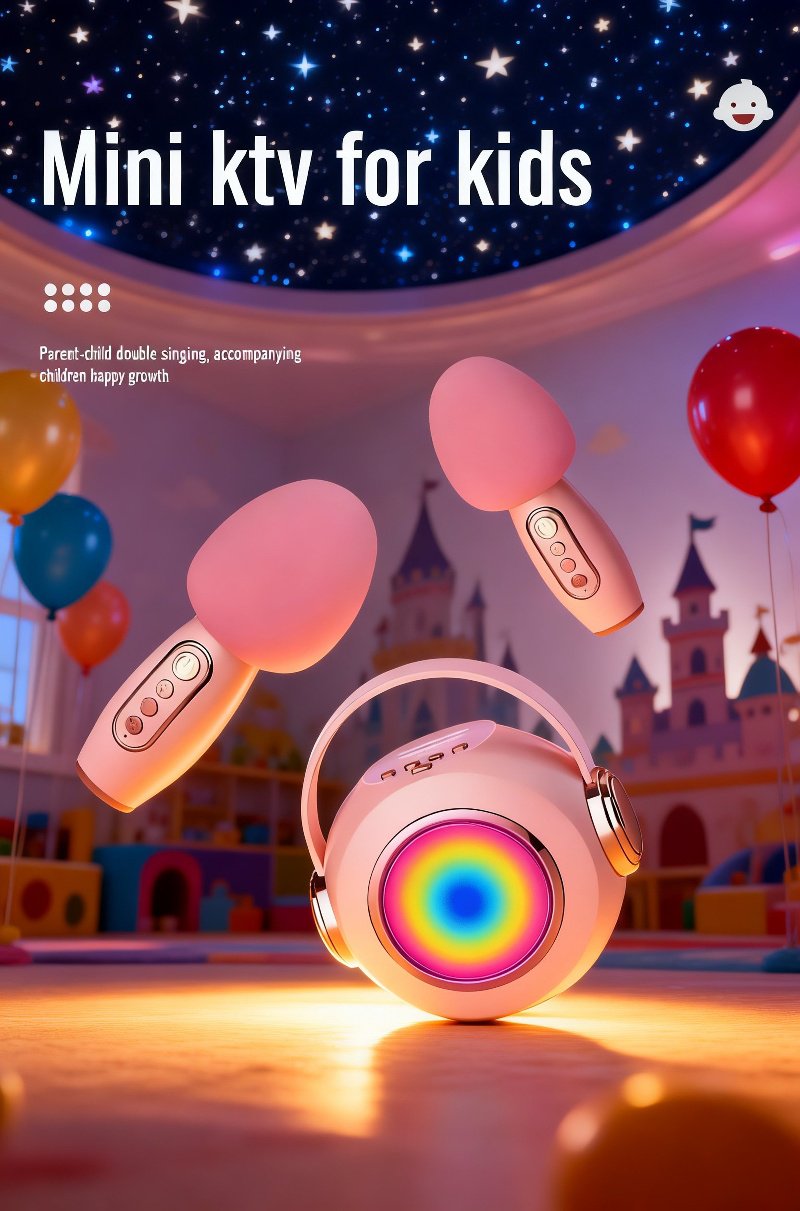 Durable kids karaoke mic with easy controls