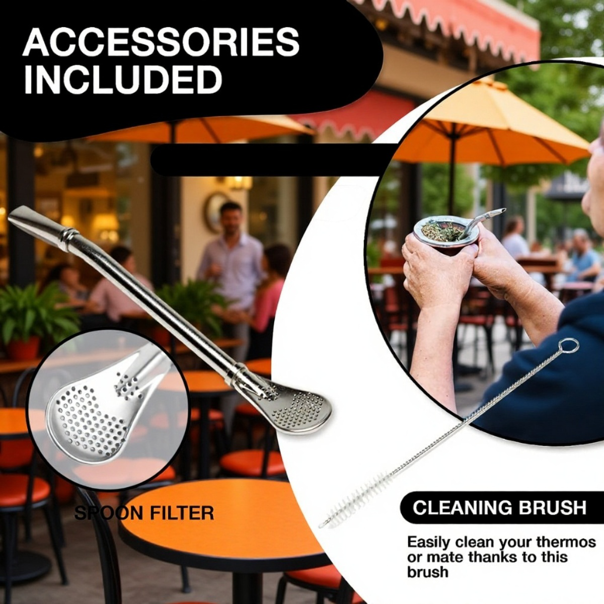 Stylish water cup with ergonomic handle and accessories