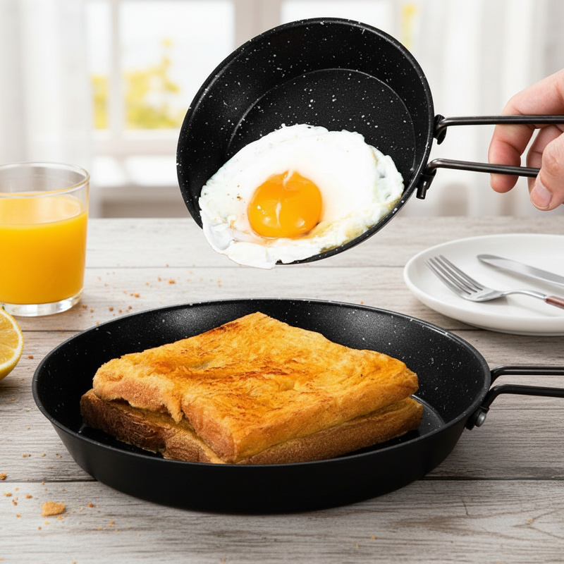Portable Foldable Outdoor Nonstick Stainless Steel Pan
