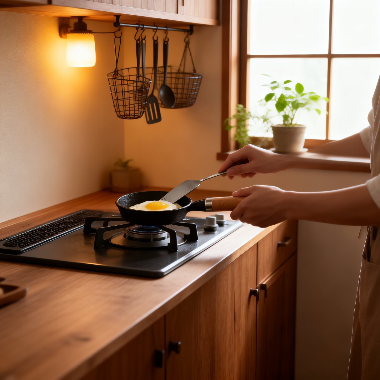Pequeña sartén de hierro para freír a alta temperatura