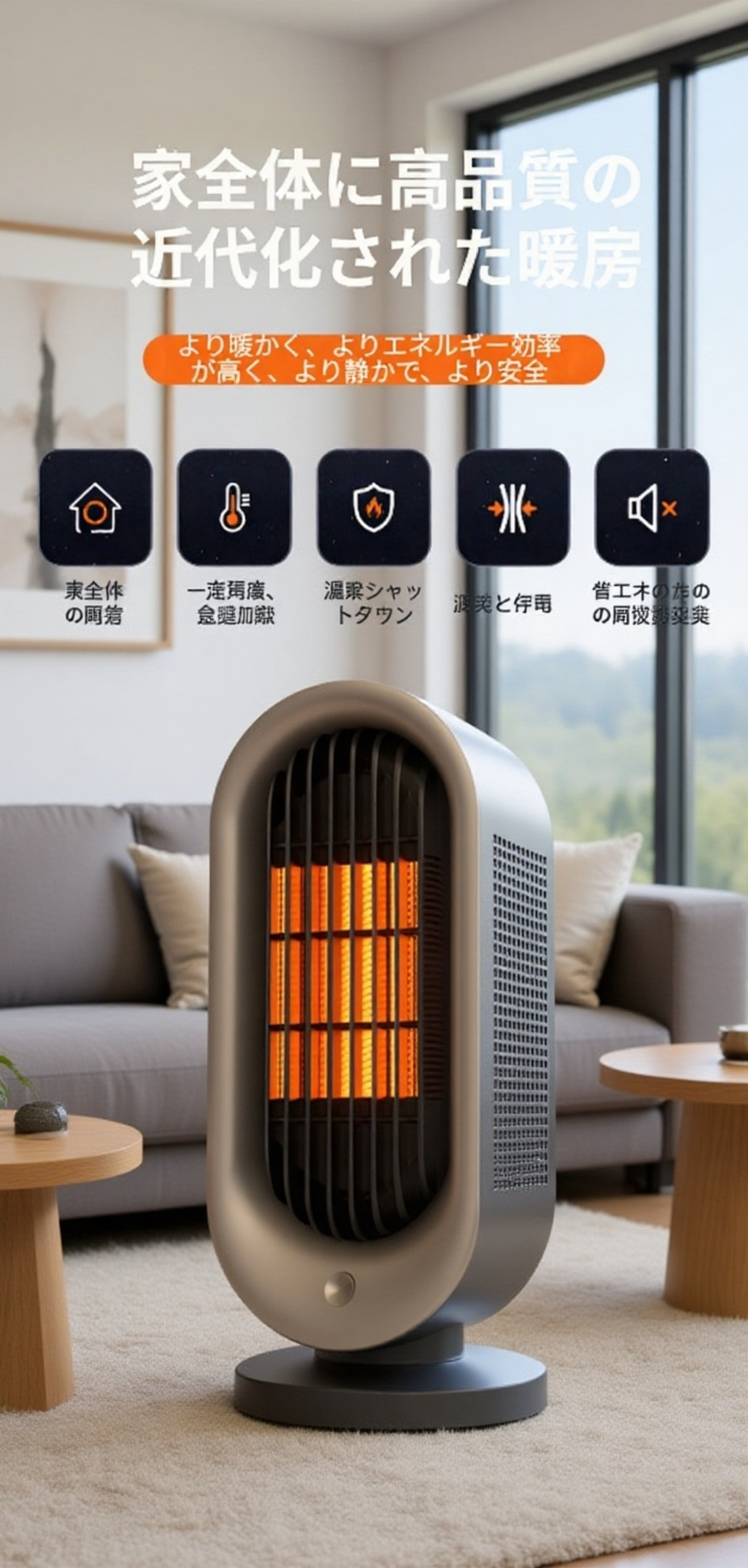 卓上電気ヒーターの製品画像