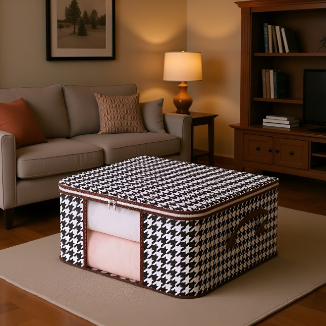 손잡이가 달린 면 소재 초대형 수납가방