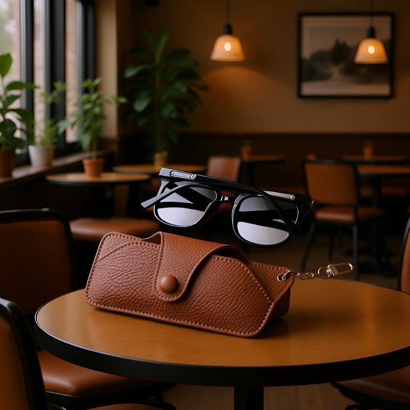 持ち運びに便利なシンプルなメガネ収納バッグ