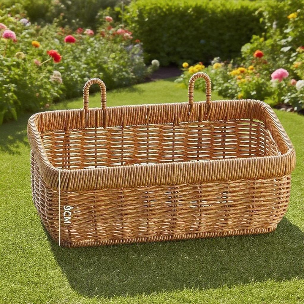 등나무 부엌 생강 마늘 수납 광주리