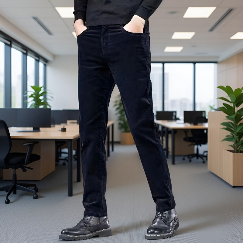 남자 겨울 기모 캐주얼 팬츠 일자 팬츠 비즈니스 코듀로이 팬츠 아빠룩 남자 바지