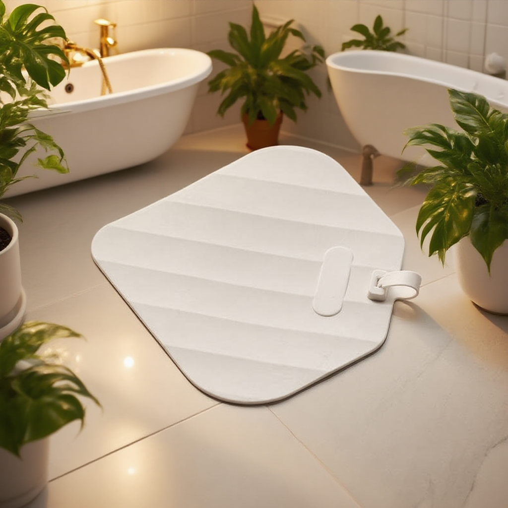 地漏防臭矽膠墊安裝於浴室地板排水口