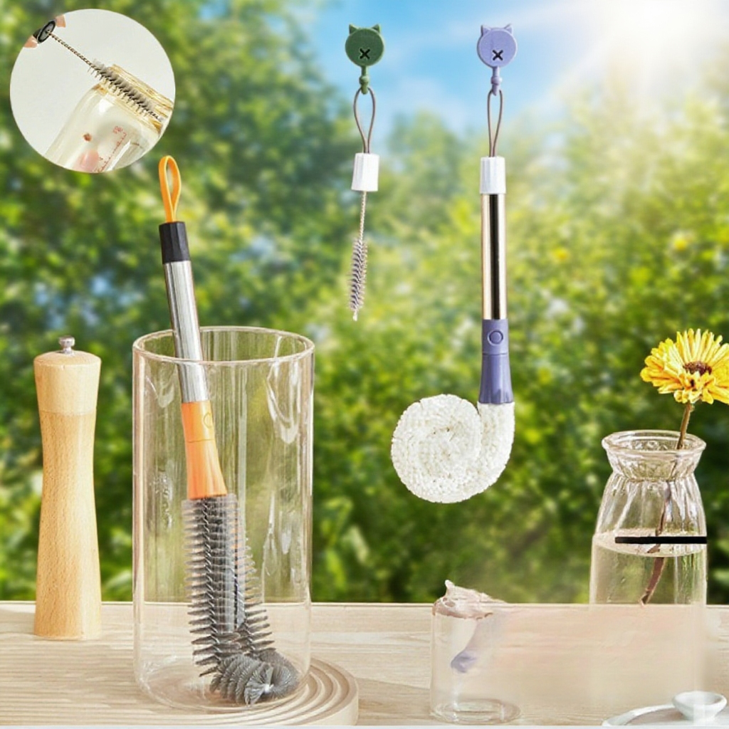 주방 다기능 구부릴 수 있는 부드러운 털 컵 브러시