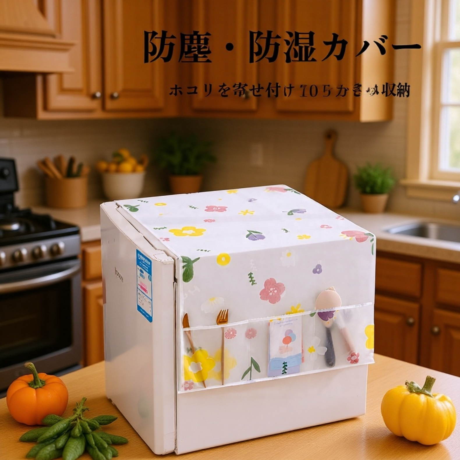 冷蔵庫防塵カバー多機能収納バッグ