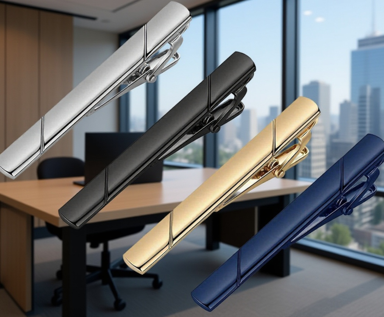 高品質不锈钢メンズネクタイクリップ