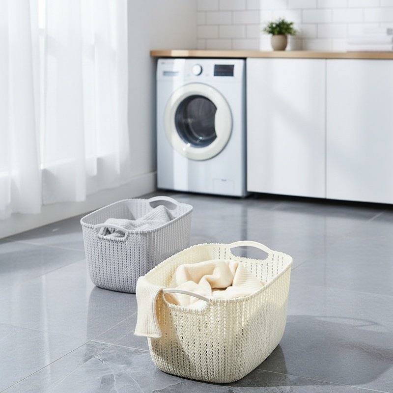 Dirty clothes storage basket, laundry basket, bathroom plastic laundry bucket, bathroom clothes stor