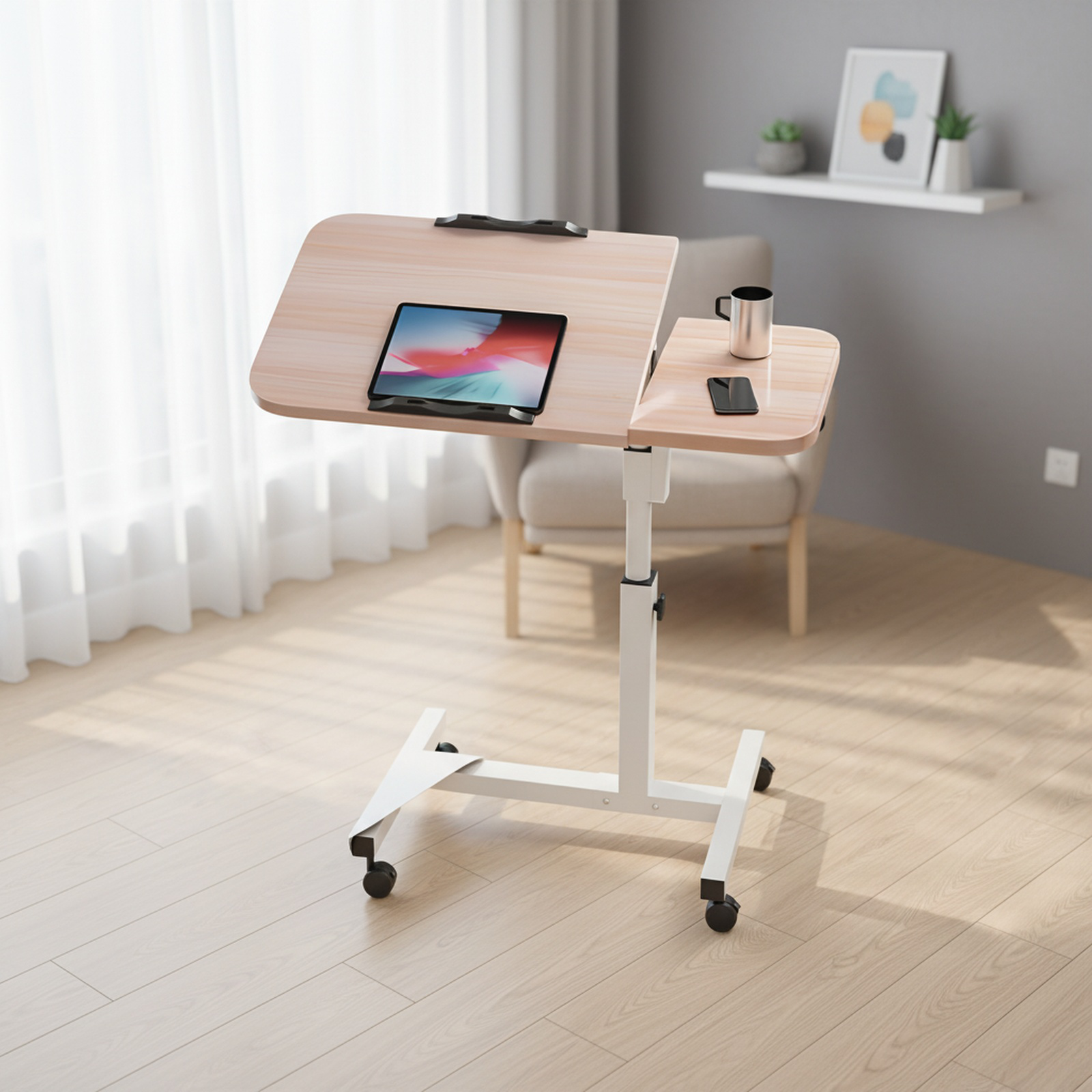 Lazytisch: Faltbarer, höhenverstellbarer Computertisch für das Bett