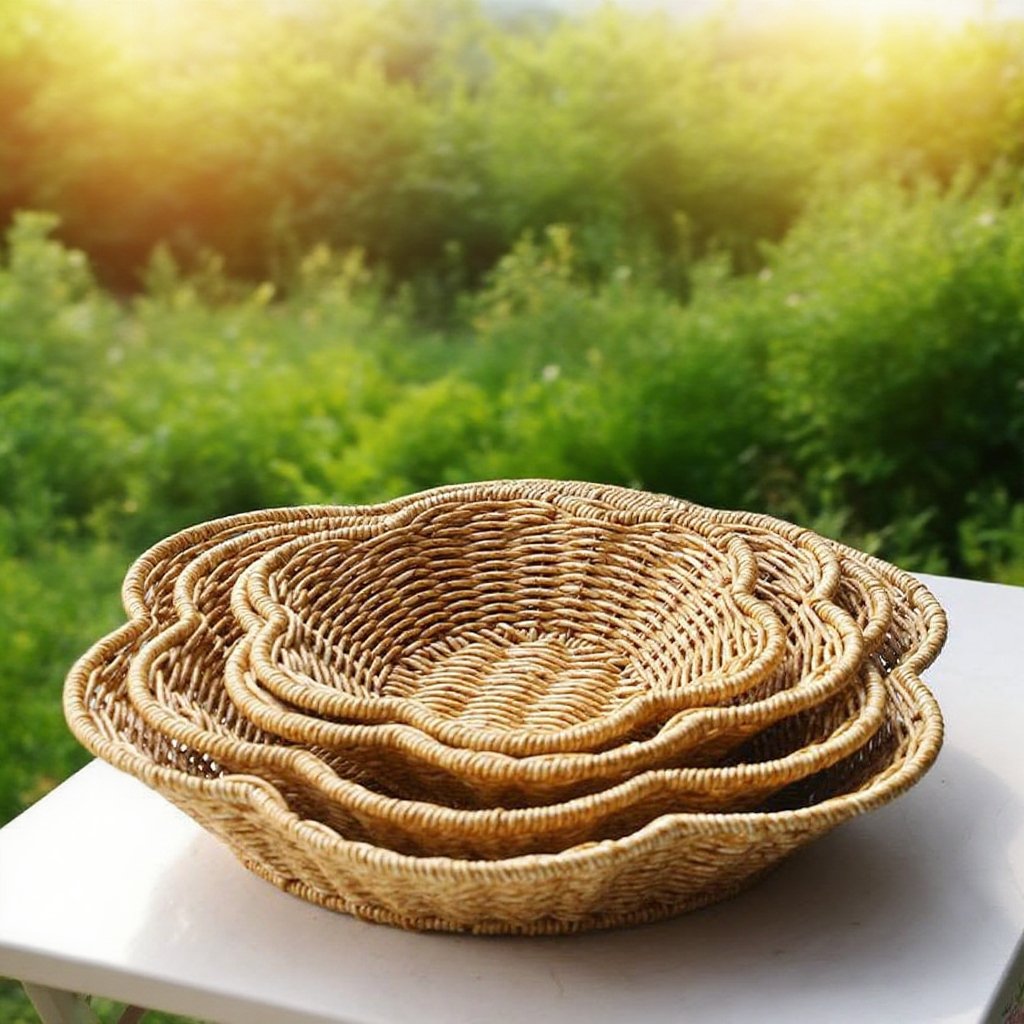 등나무 레이스 과일 바구니