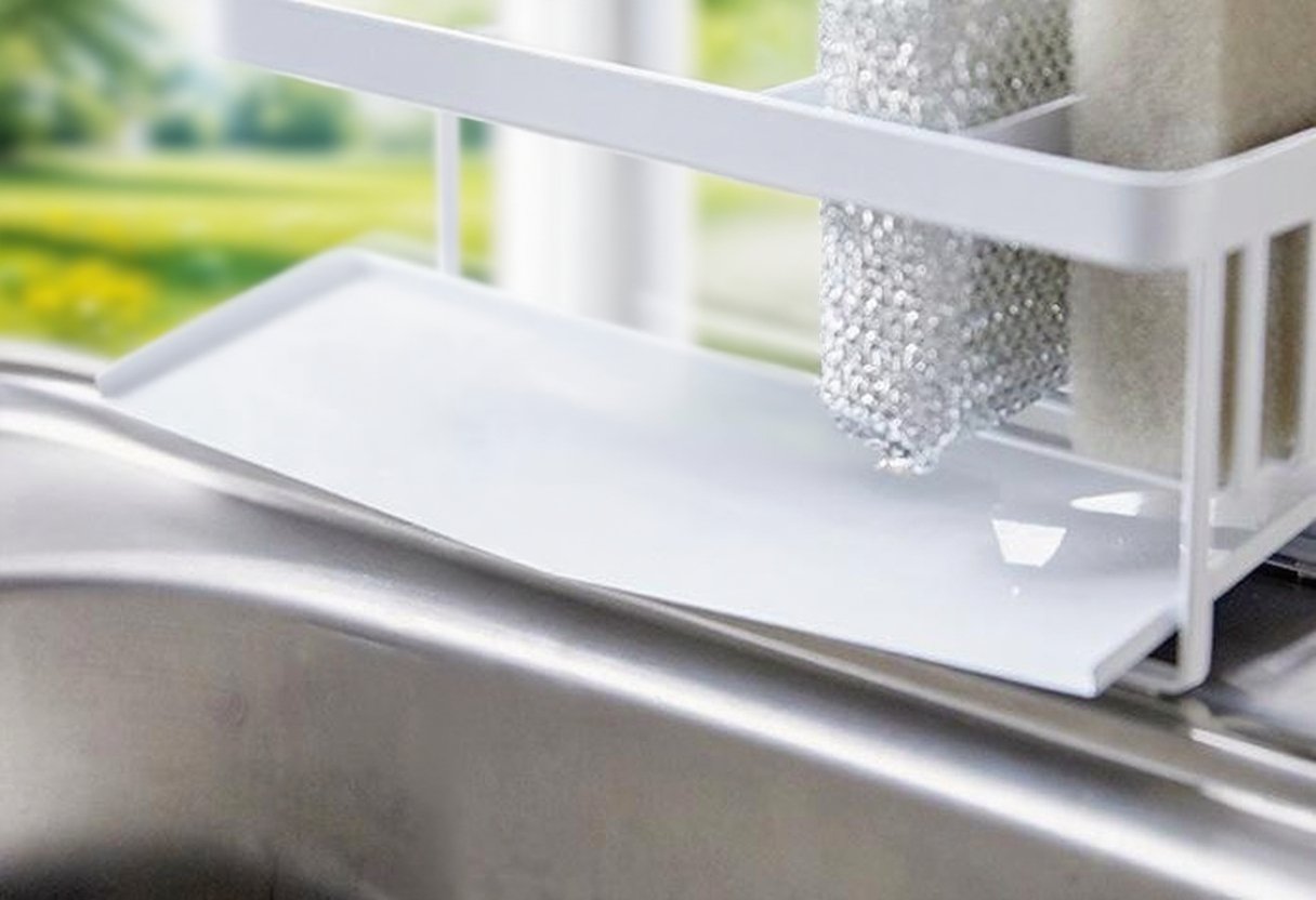 毛巾抹布整齊收納於檯面收納架