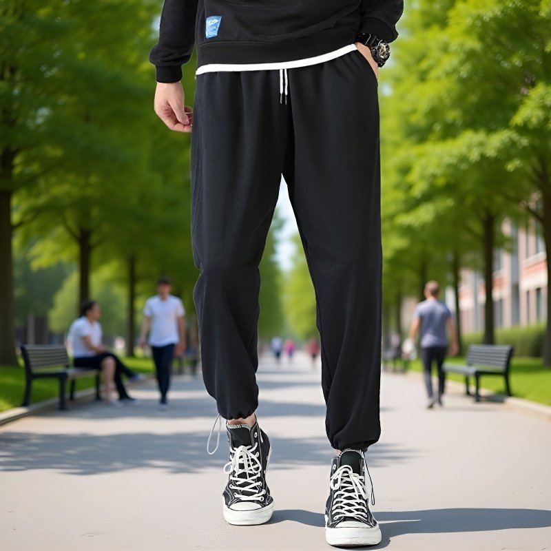 パンツメンズ春夏新作メンズカジュアルパンツ快適なコットンフィールビームパンツユースニットスポーツパンツ