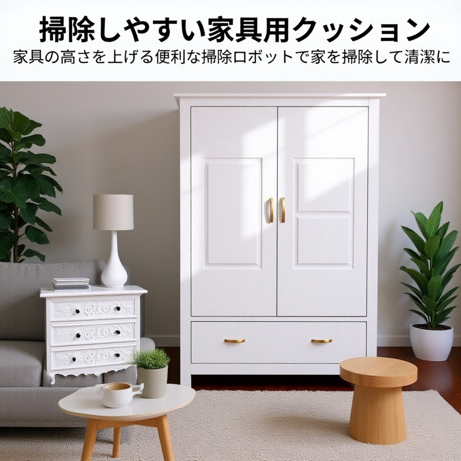 家具用脚部高さ調整ブロック 防湿・防滑・静音プラスチック