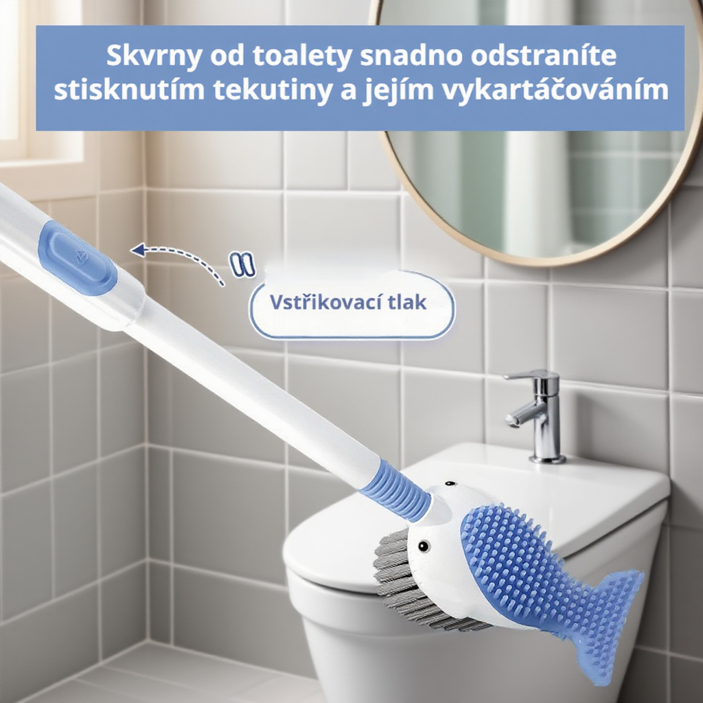 čtvercový čisticí nástroj na toaletu, kartáč na toaletu s dávkovačem kapaliny