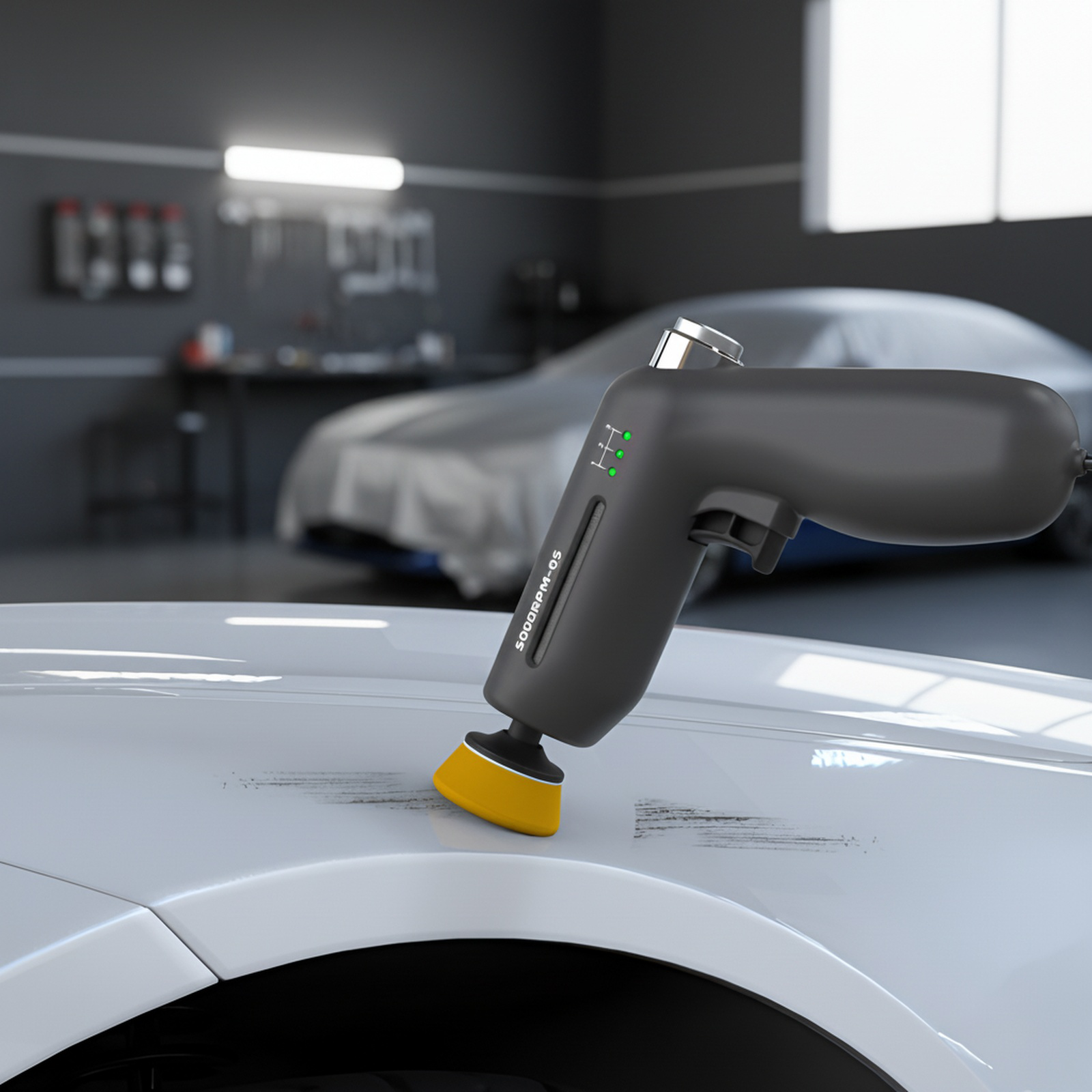 Automotive detailing machine in use