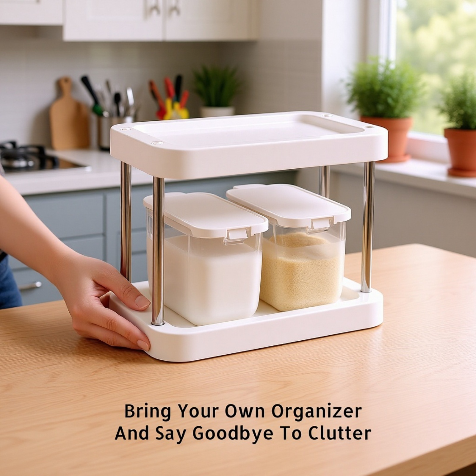 Transparent Spice Jar Organizer for Kitchen Seasonings