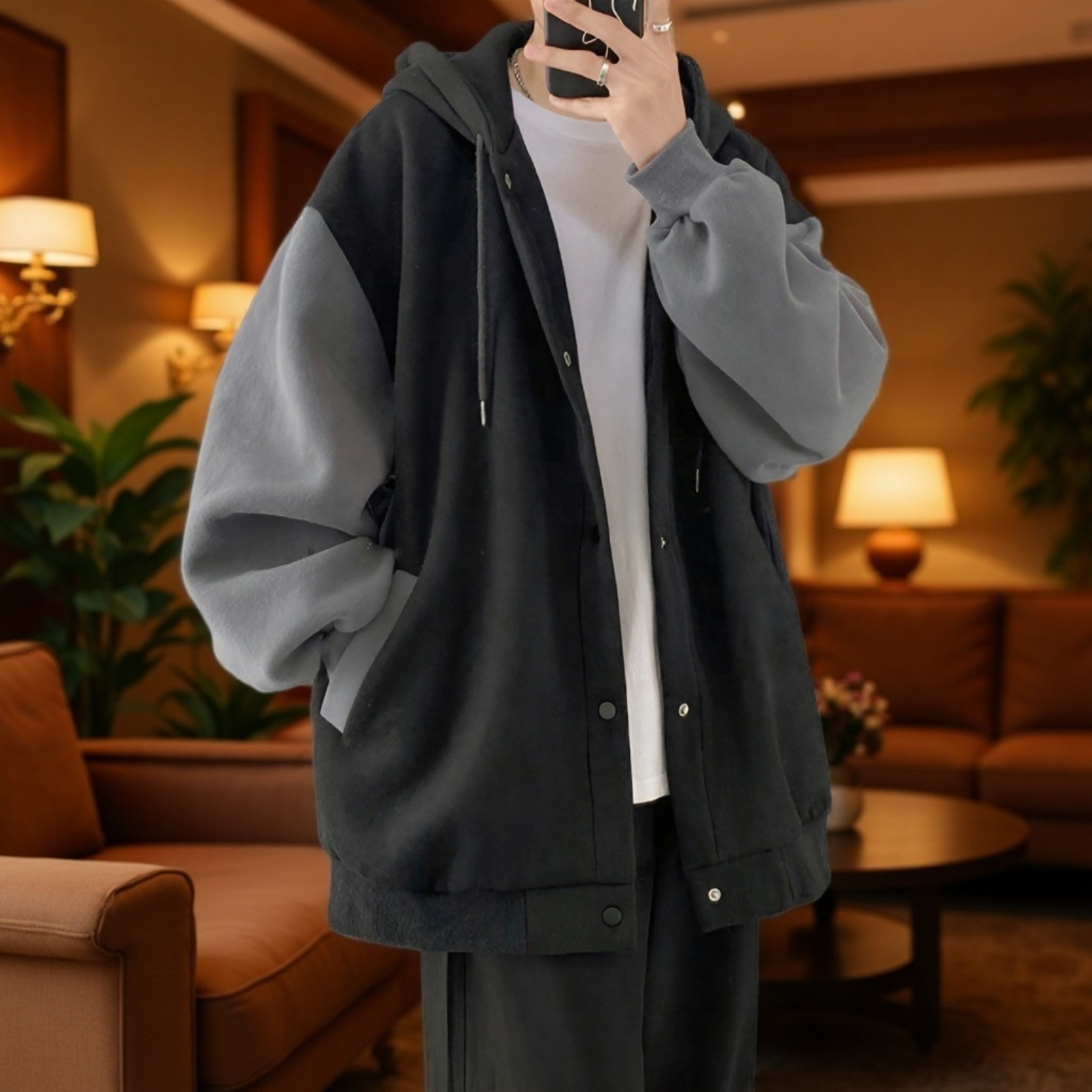 ベルベット厚手カジュアルスウェットシャツ男性用