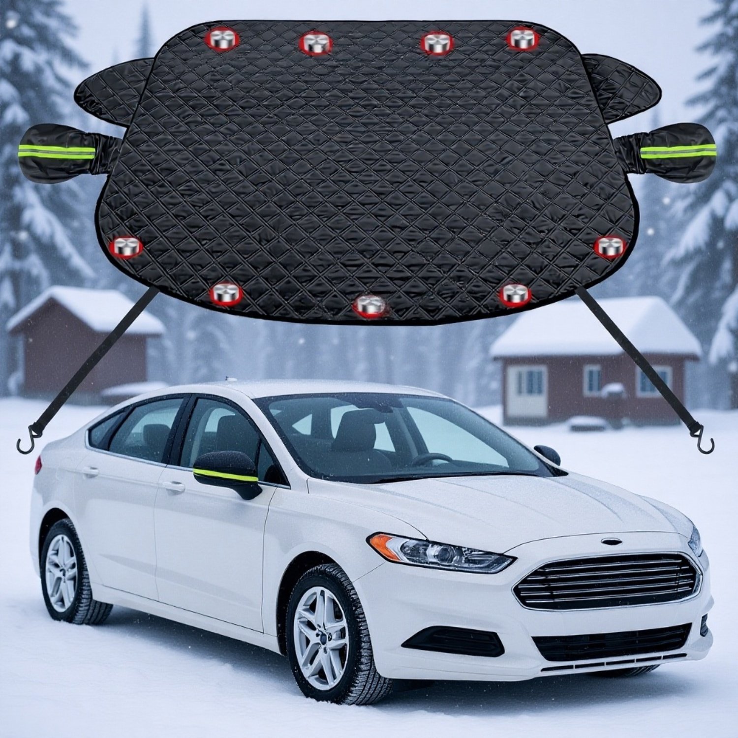 冬季用厚手車用サンシェード防風雪カバー