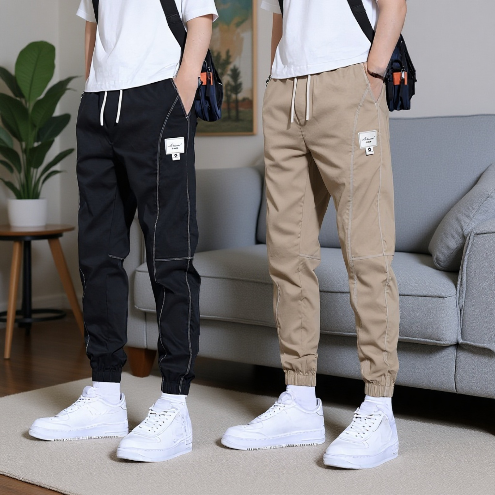 メンズカジュアルパンツ春と秋メンズパンツゆったり夏オーバーオールメンズパンツメンズハーレムパンツハンサム個性パンツ