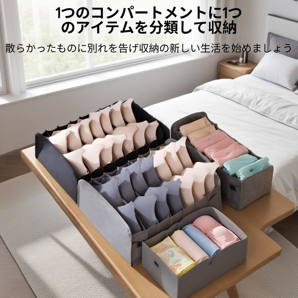 ホーム収納ボックス 引き出し式 布製下着収納ケース