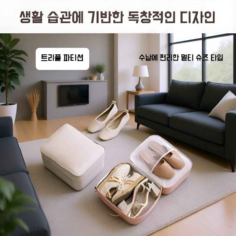 외출 접이식 휴대용 3단 입체 신발 가방 여행 신발 가방 신발 수납 가방