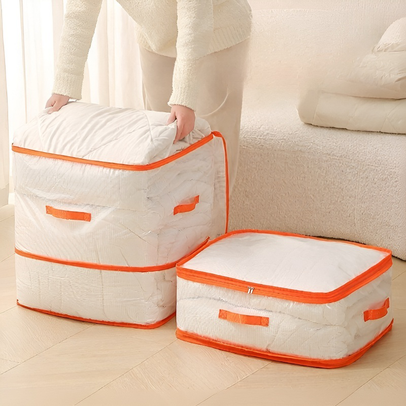 Funda compresora transparente para guardar mantas y prendas