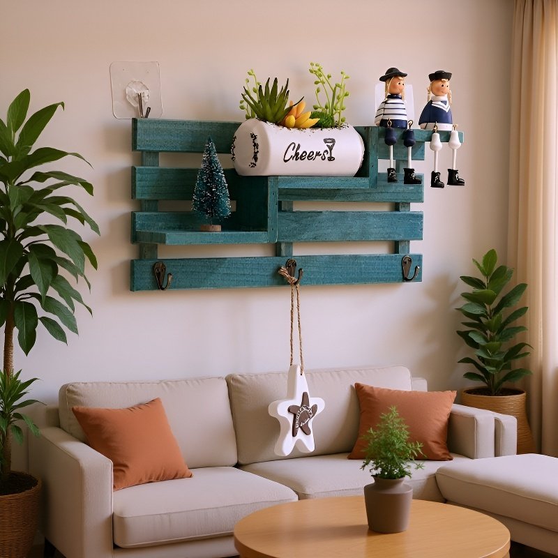 **Półka ścienna z litego drewna bez wiercenia – praktyczny regał na ścianę**