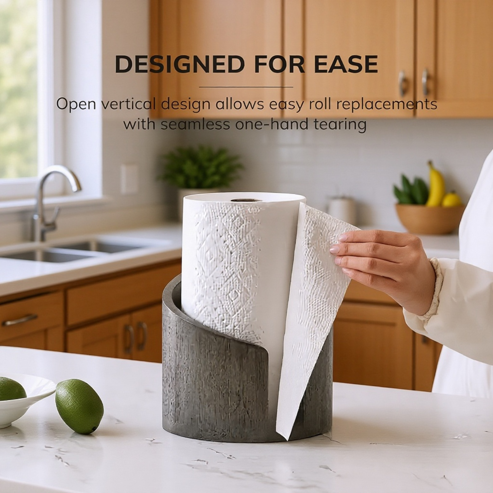 Round Wooden Tissue Storage Holder