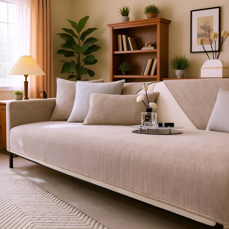 シュニール織ソファカバー ソファカバー ピュアカラー 滑り止め ホームユース ナチュラルコンフォート