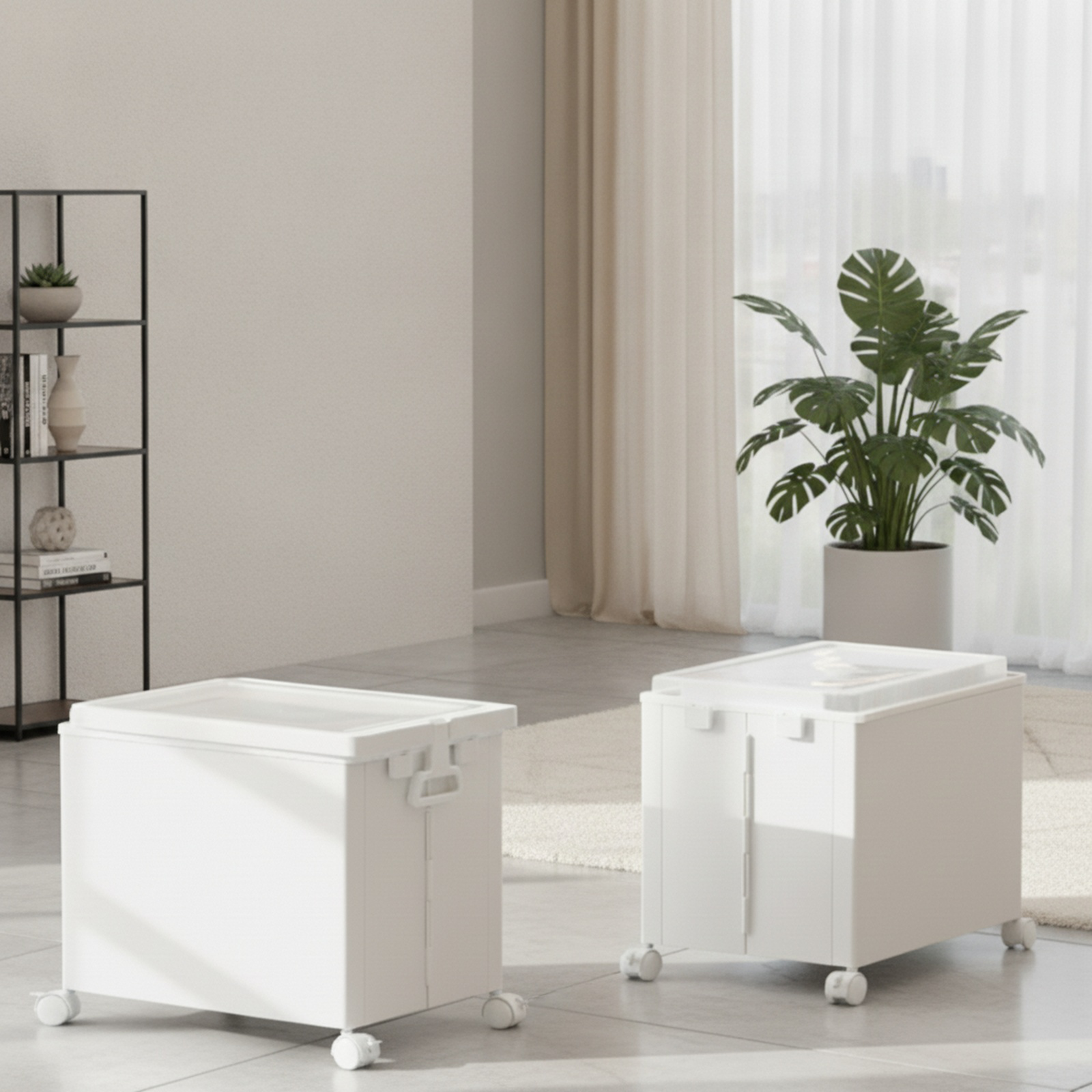 Foldable storage trolley for snacks and office supplies