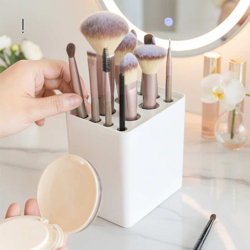 Makeup brush storage box transparent dust-proof loose powder brush eyeshadow brush eyebrow pencil ey