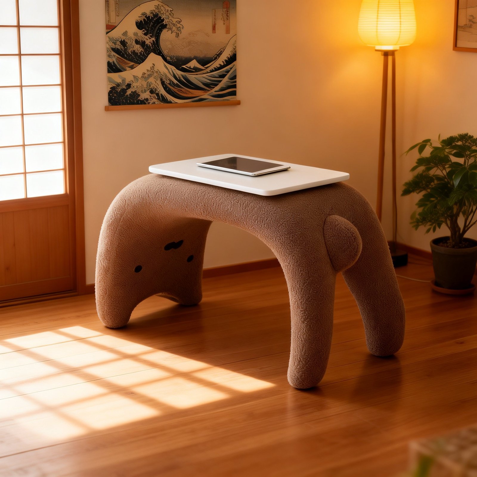 북유럽 동물 캐릭터 현관 신발 교환대 가정용 낮은 의자