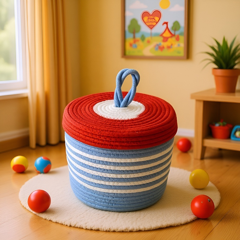 Cesta de almacenamiento tejida para escritorio