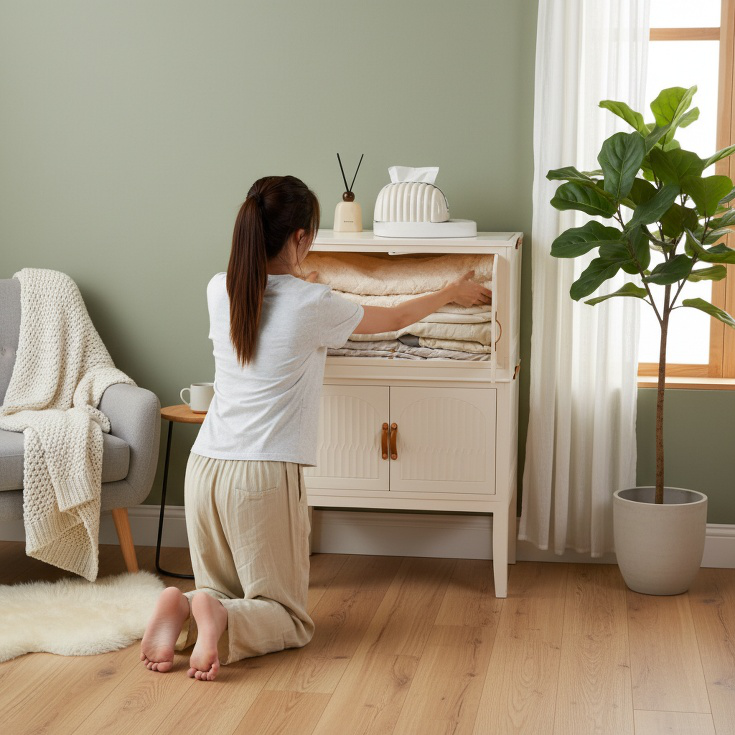 Meuble de rangement pliable pratique et polyvalent