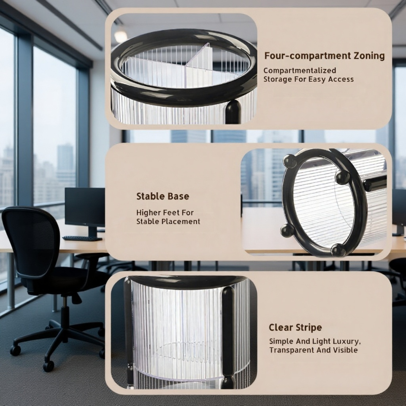  Makeup Brush Storage Holder, Lipstick, Eyebrow Pencil, Powder Compact Organizer