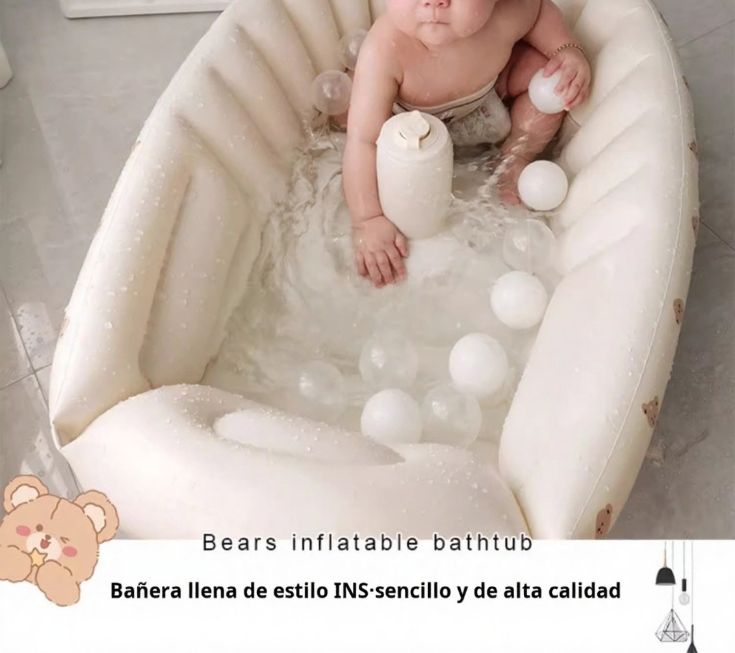 Bañera segura y cómoda para niños pequeños