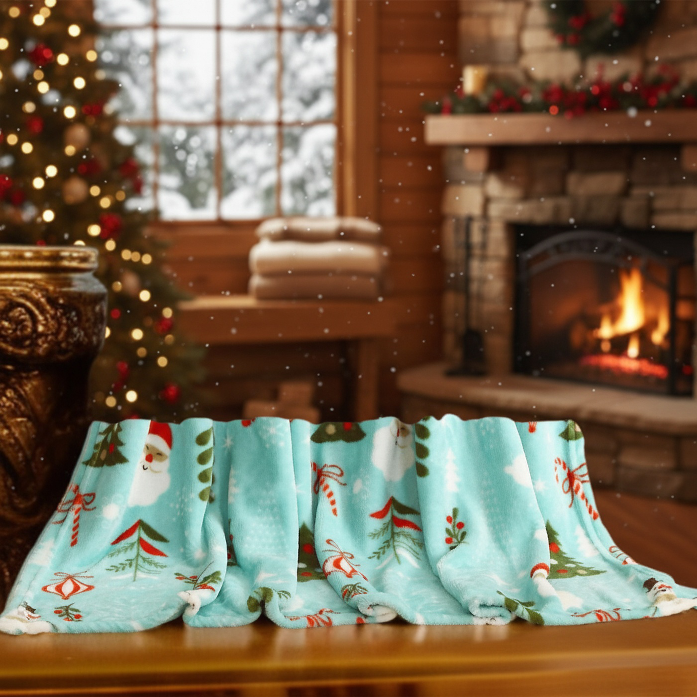 Sofa Flannel Cover Blanket Blanket Holiday Christmas Flannel Burgundy