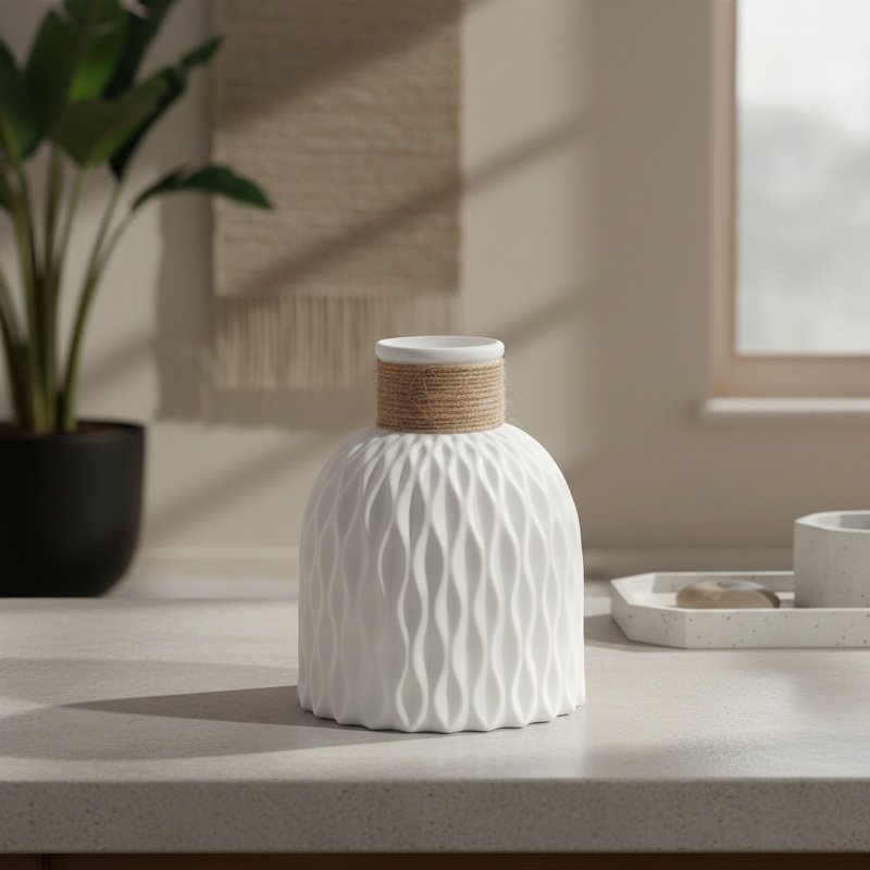 Vase léger en plastique avec motif ananas jaune