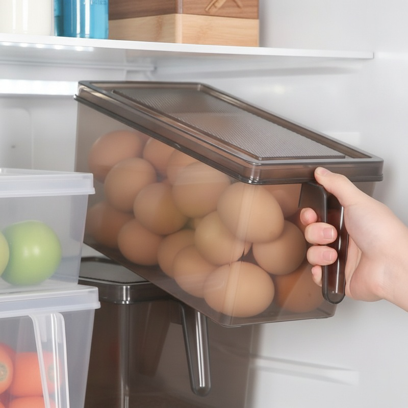 5L Large Capacity Refrigerator Organizer Box with Handle, Multi-Functional Storage