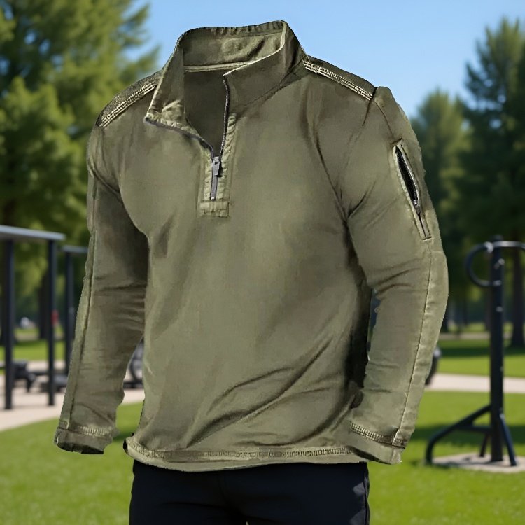 Set de hombre de jersey sólido con cuello alto casual