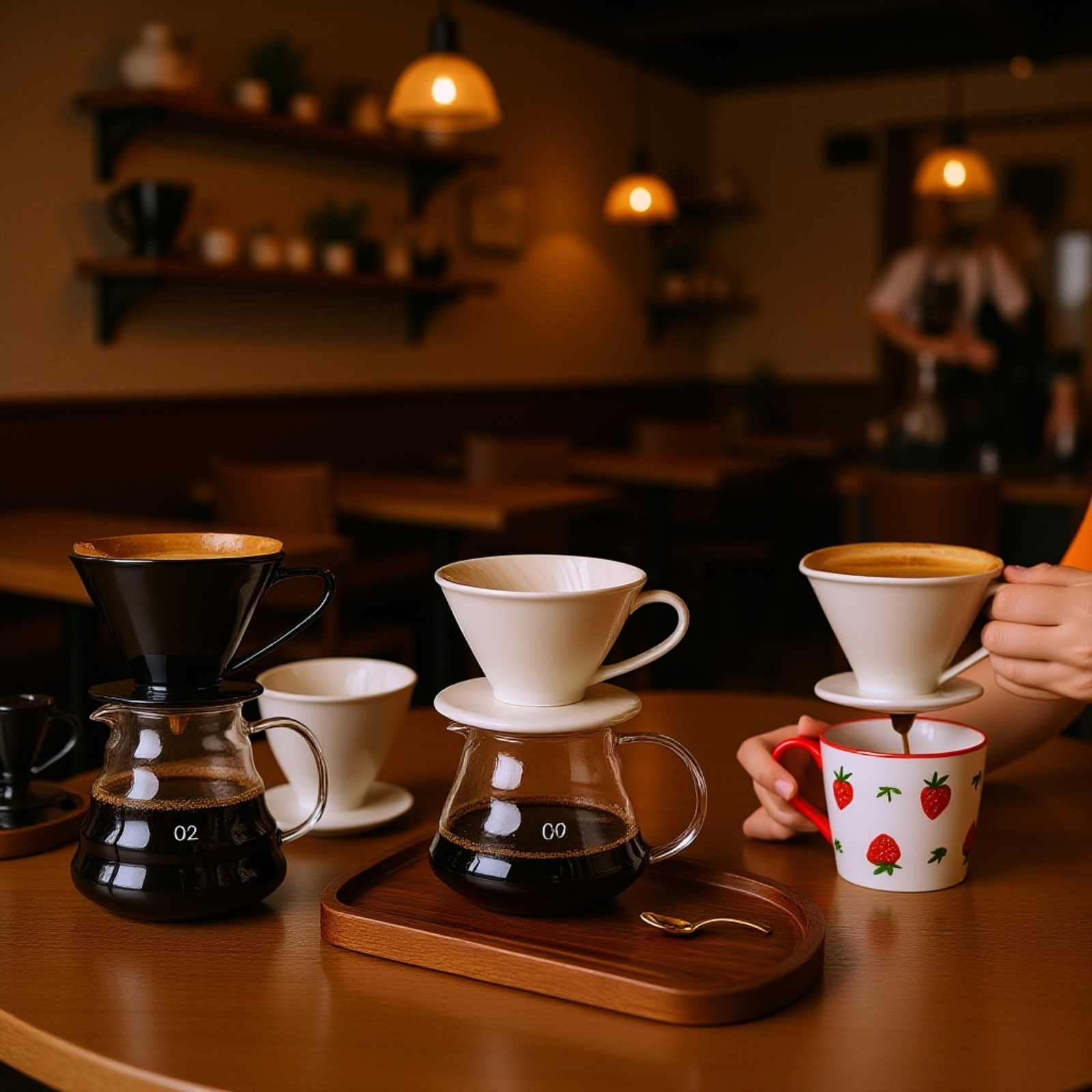 V型コーヒーフィルターカップ ドリップコーヒー用 漏斗型フィルター