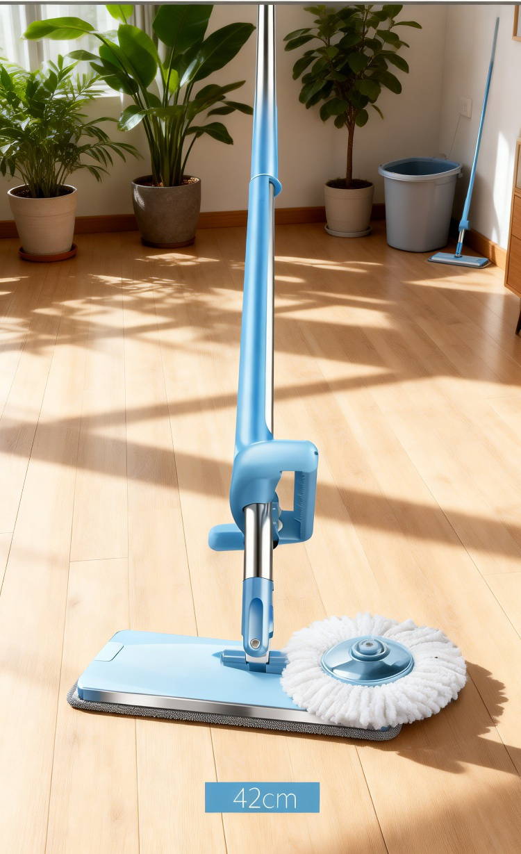 乾いた床にも使える大型フラットモップ