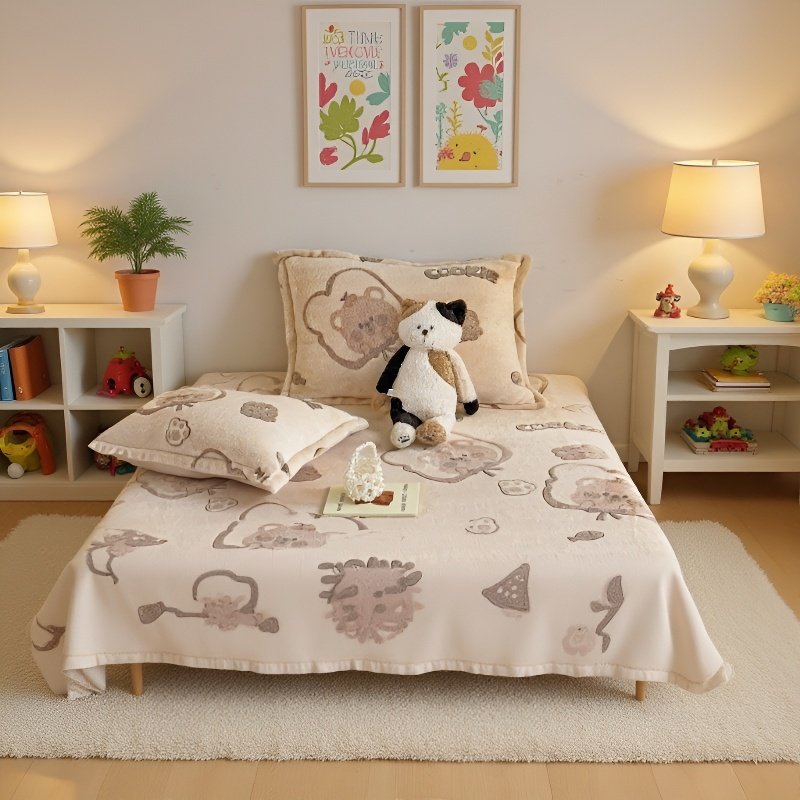 스노우 베드 삿갓 싱글 겨울 도톰 밀크 플리스 매트리스 커버 풀백 매트리스 침대 커버 몽스 베드